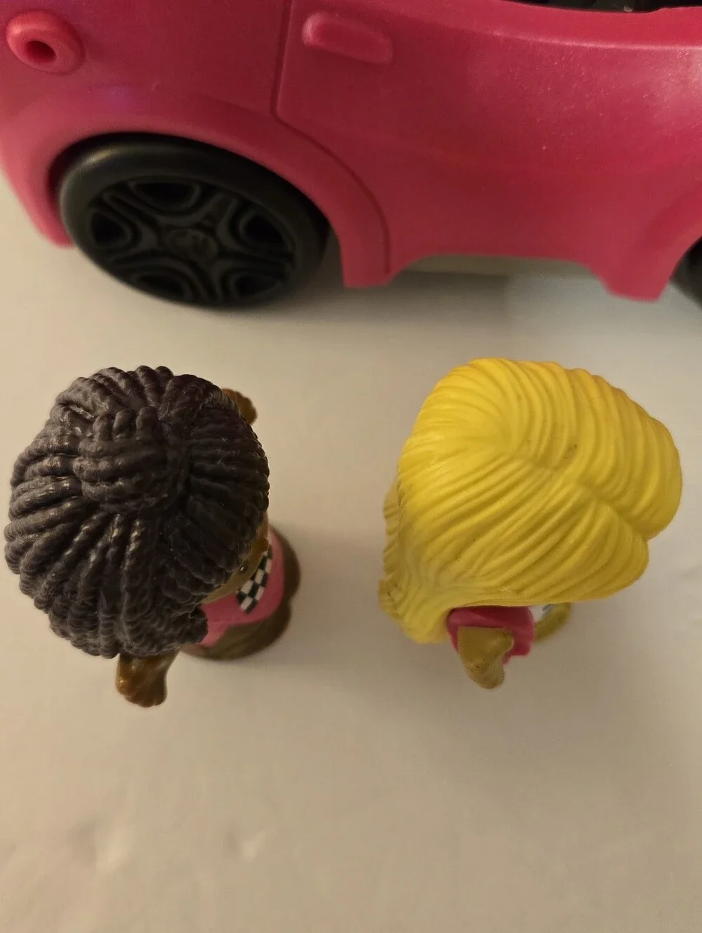 Fisher Price Little People Barbie Pink Convertble Music/Sounds 2 Figures Works